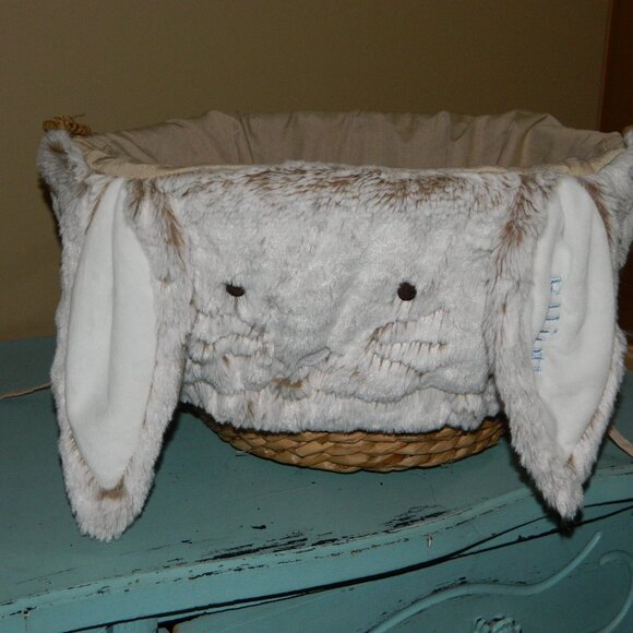 Pottery Barn Kids Long Ear Fur Bunny Easter Basket Liner "ELLIOTT" (EE-27) - Picture 1 of 5